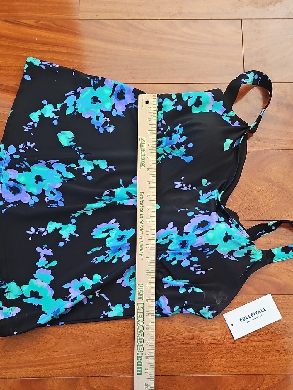 NWT Fullfitall Blue Poppies Flared Tankini Top - Plus Size 20 - Picture 5 of 9